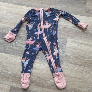 Little Sleepies Ballet Dancer Footies - Navy and Pink